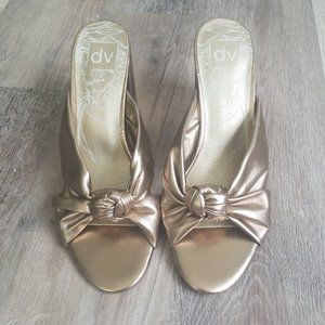 Dolce Vita Hylde Gold Knot Heels Sandals Size 10